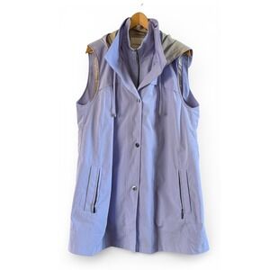 Women's Coldwater Creek Lavender XL All Season Water Repellent Hooded NWOT Vest